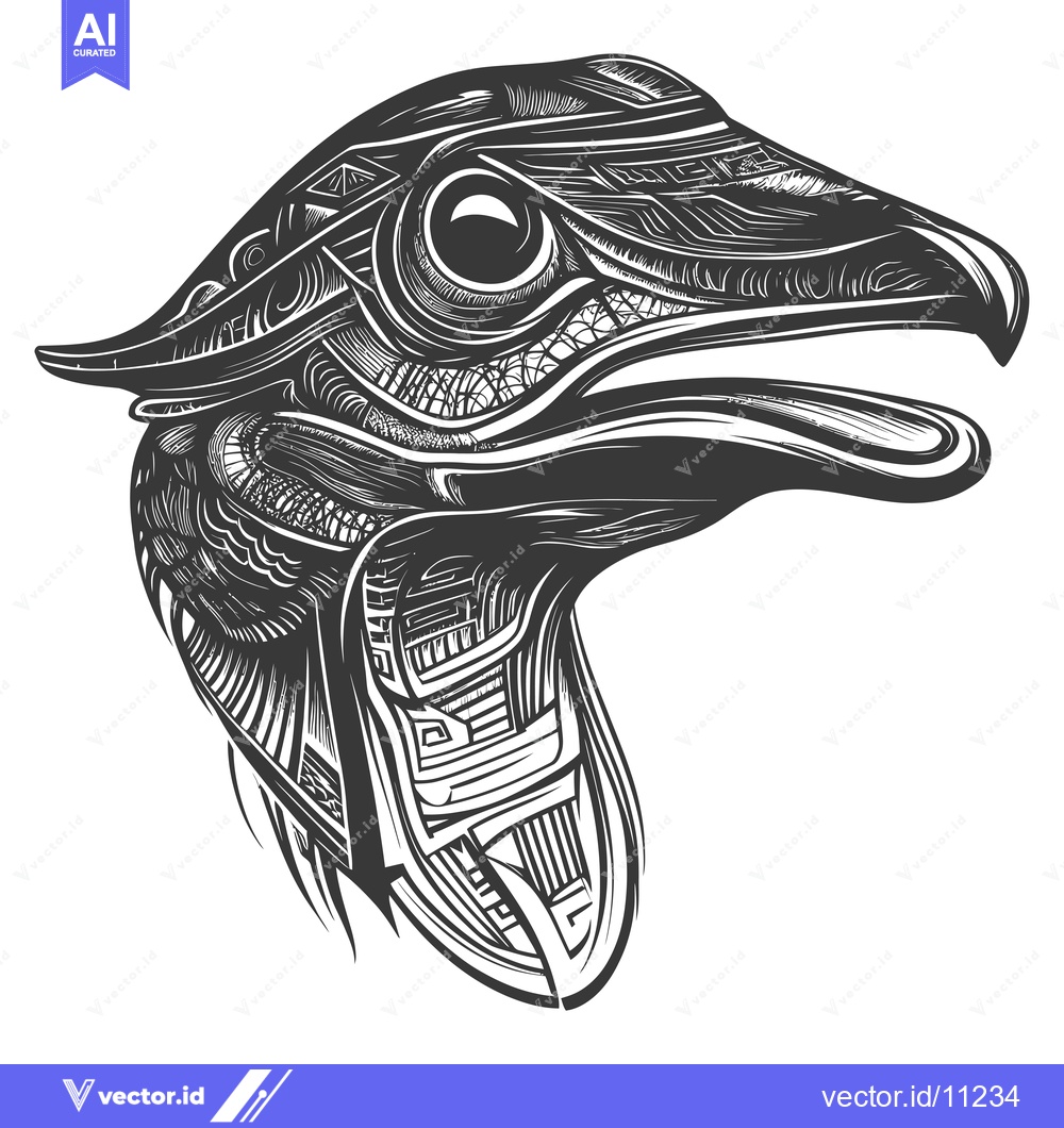 Premium Vector of Abstract Geometric Bird Head Design