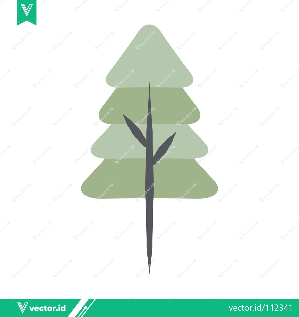 Premium Vector of Stylized Minimalist Evergreen Tree Illustration