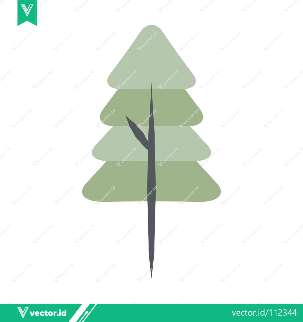 Premium Vector dari Minimalist Evergreen Tree Illustration