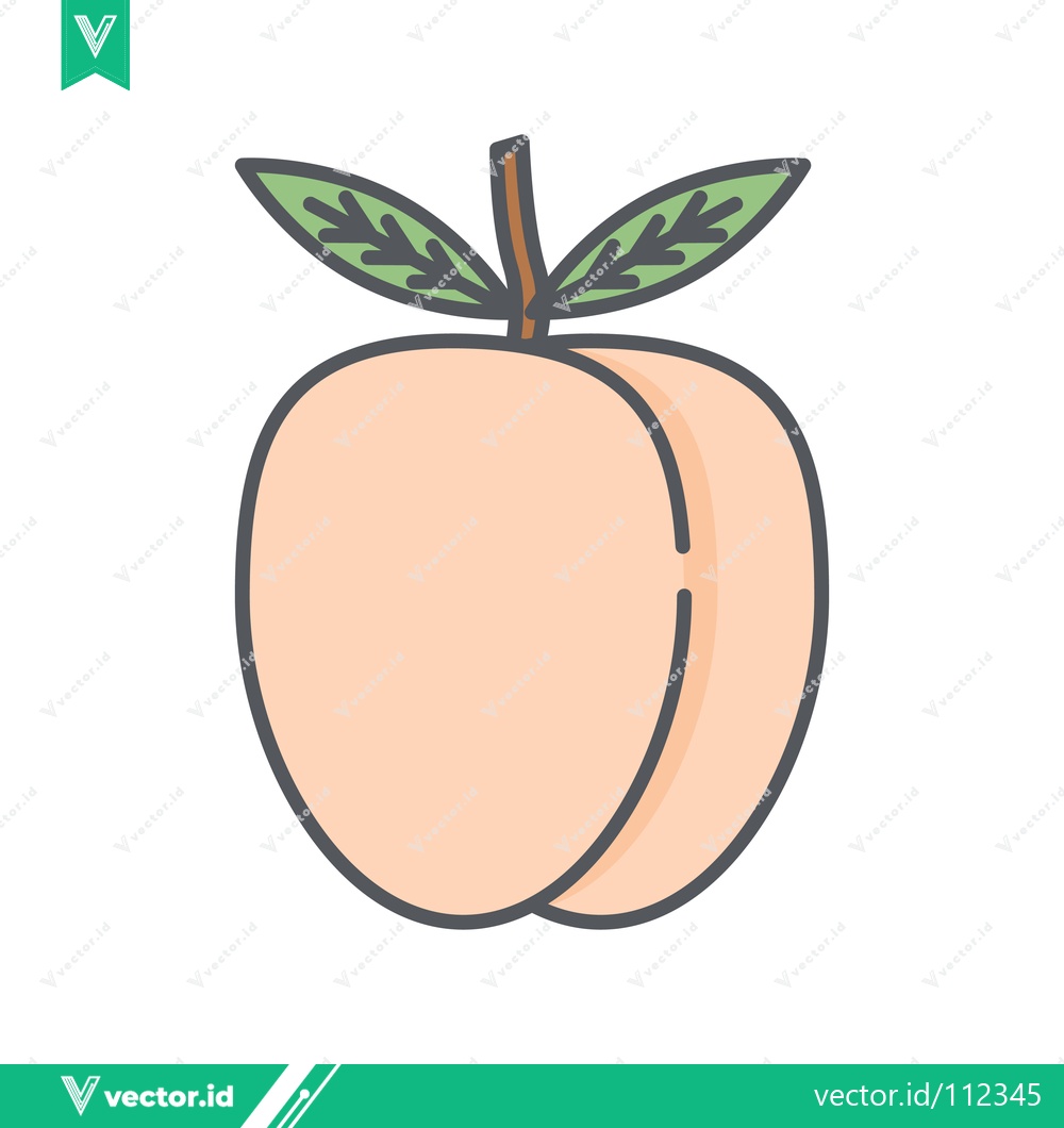 Premium Vector of Simple Peach Fruit Icon Vector Illustration