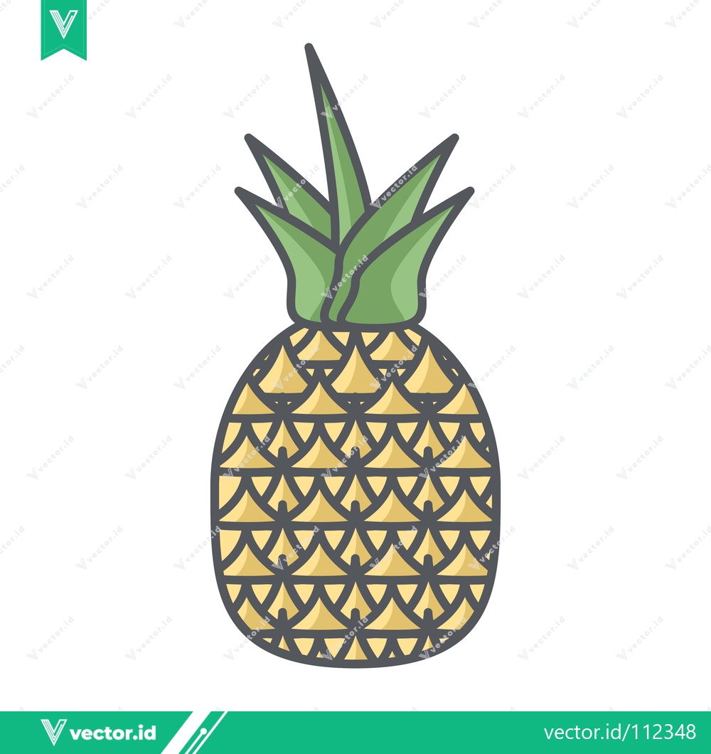 Premium Vector dari Stylized Pineapple Fruit Illustration