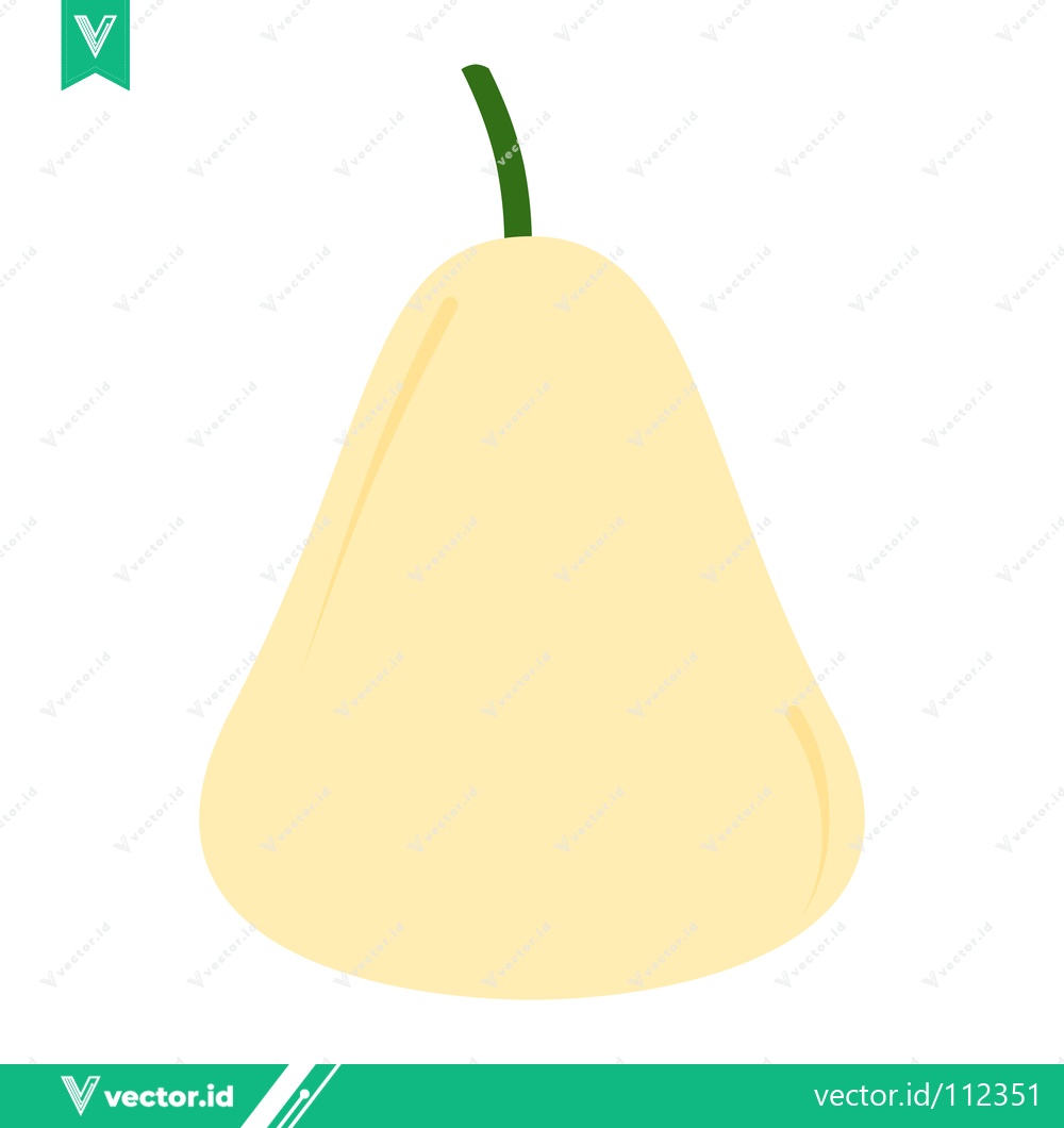 Premium Vector of Simple Yellow Pear Fruit Illustration