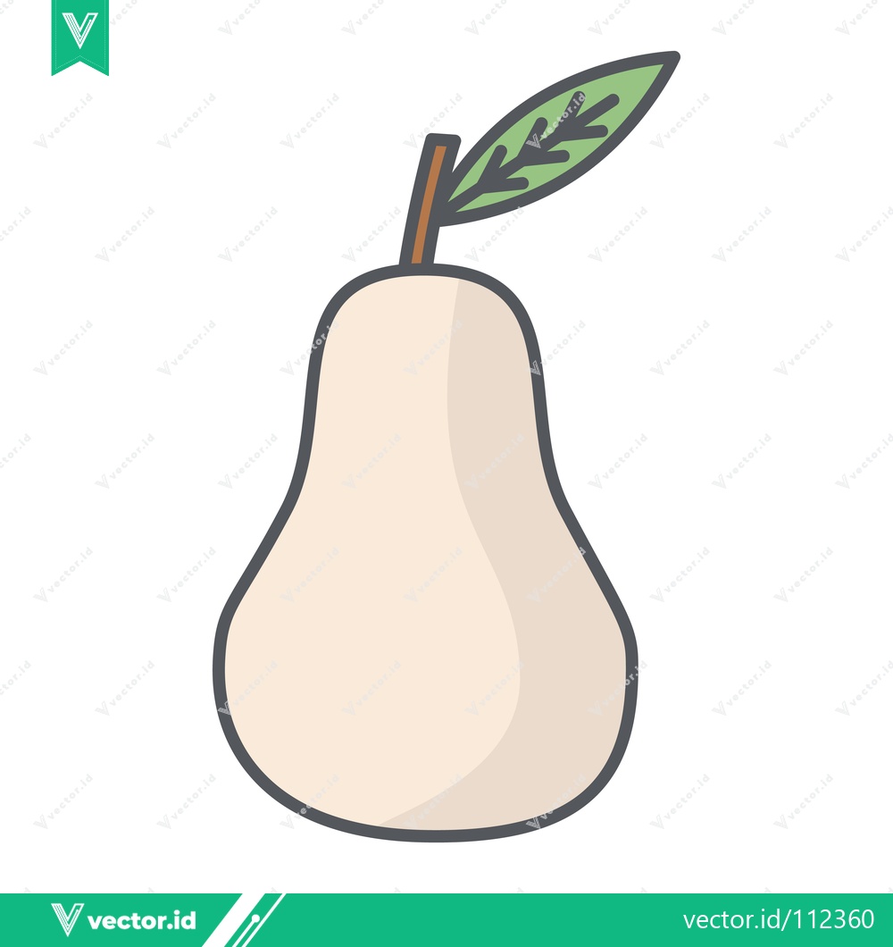 Premium Vector dari Simple illustration of a pear with a leaf