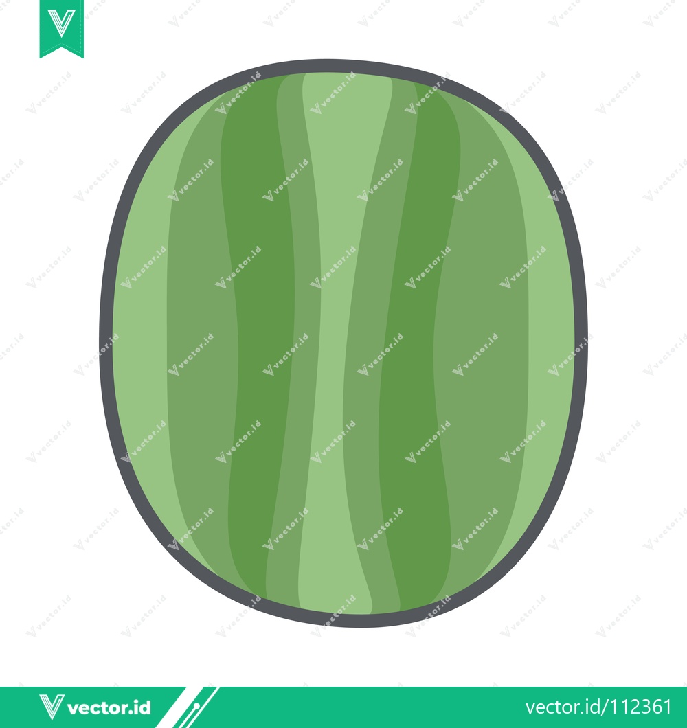 Premium Vector of Stylized Illustration of a Watermelon Slice with Green Stripes