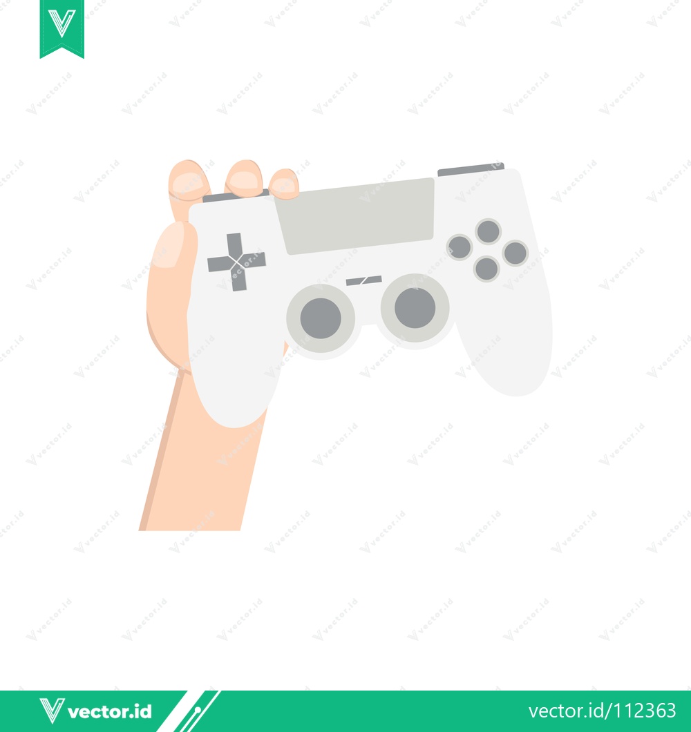 Premium Vector of Hand Holding White Video Game Controller for Gaming Entertainment