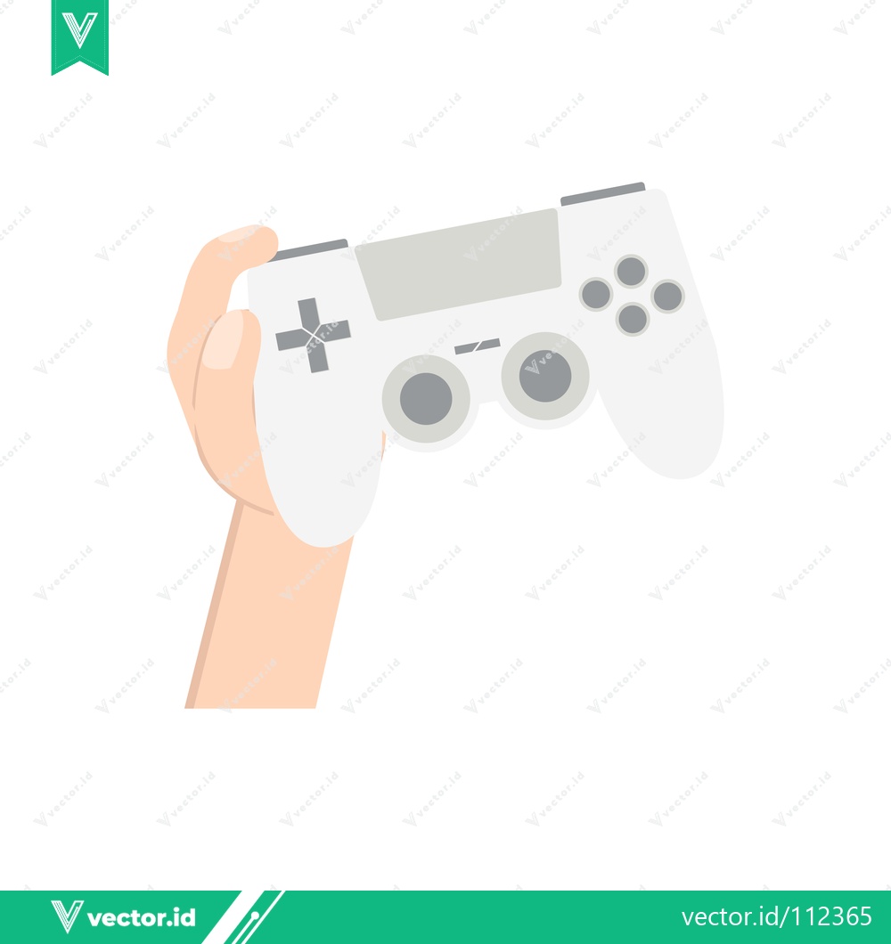 Premium Vector of Hand Holding a White Video Game Controller for Gaming