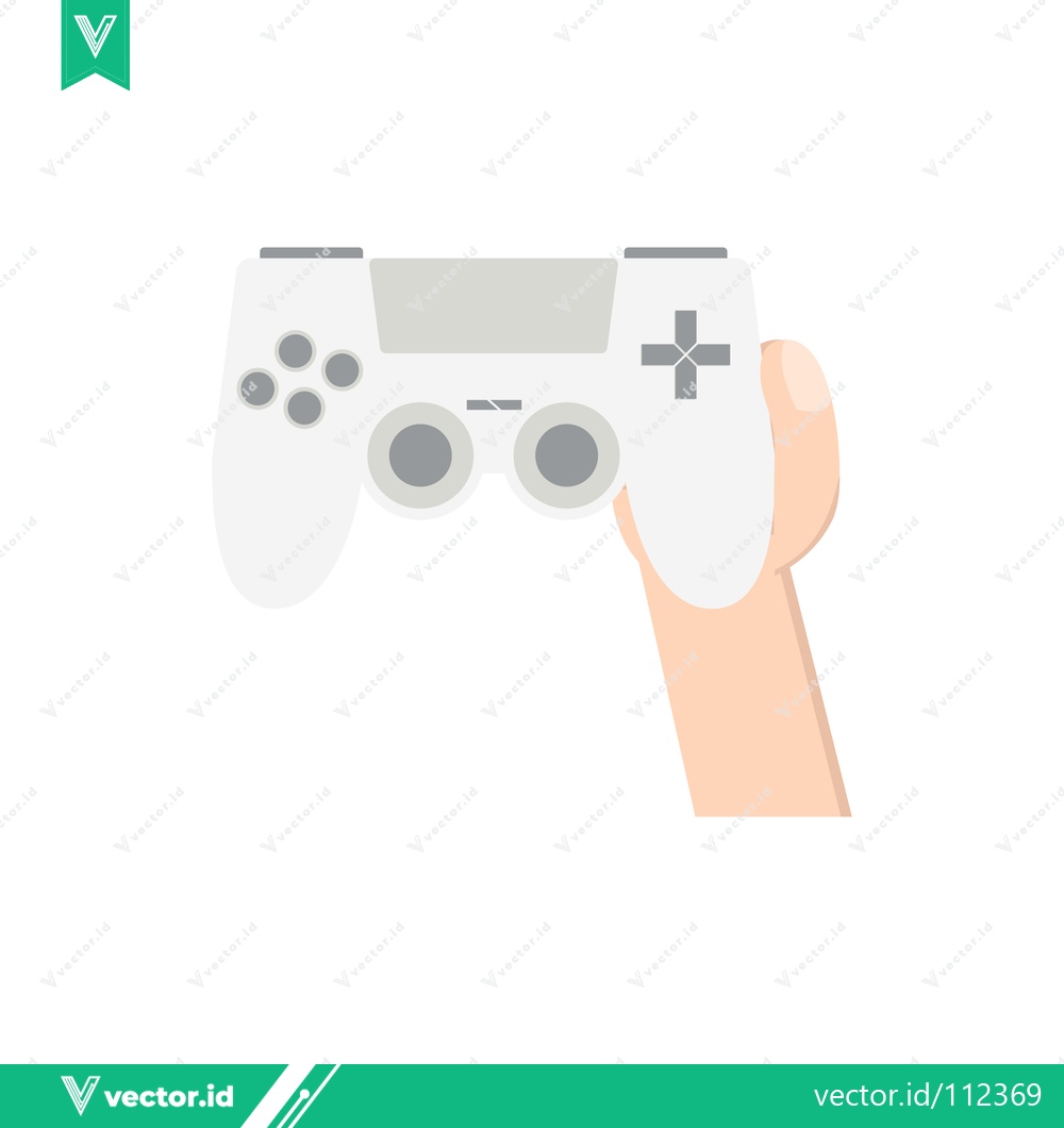 Premium Vector of Hand Holding a White Video Game Controller for Gaming