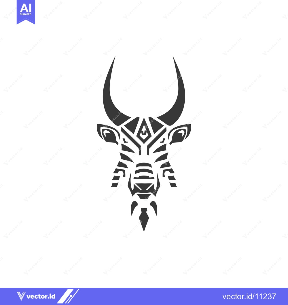 Premium Vector dari Abstract Geometric Bull Head Design with Sharp Horns