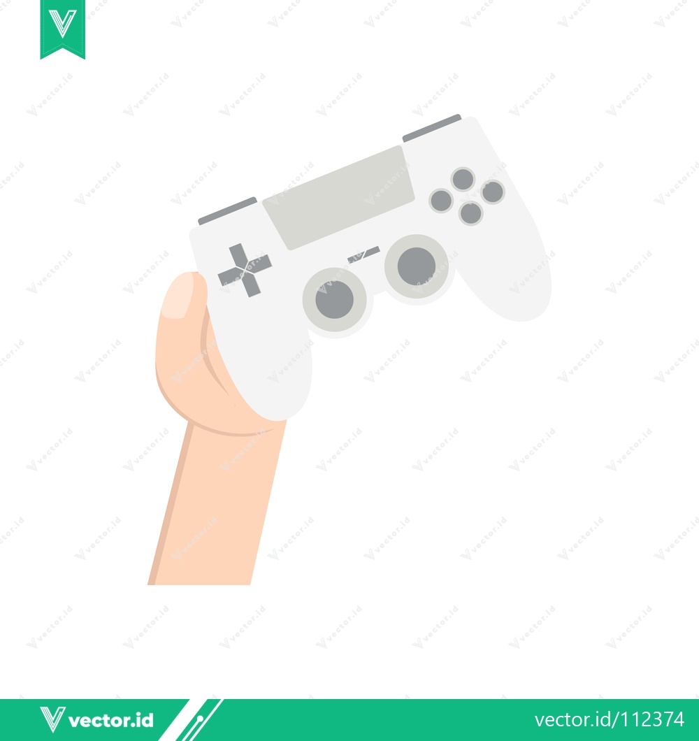 Premium Vector dari Hand Holding a White Video Game Controller