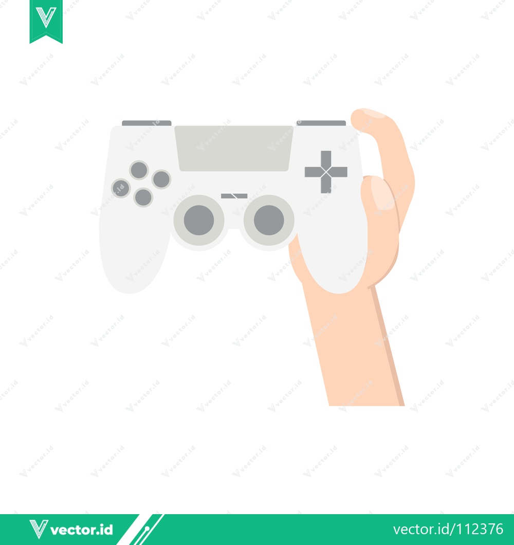 Premium Vector of Hand Holding a White Video Game Controller for Gaming