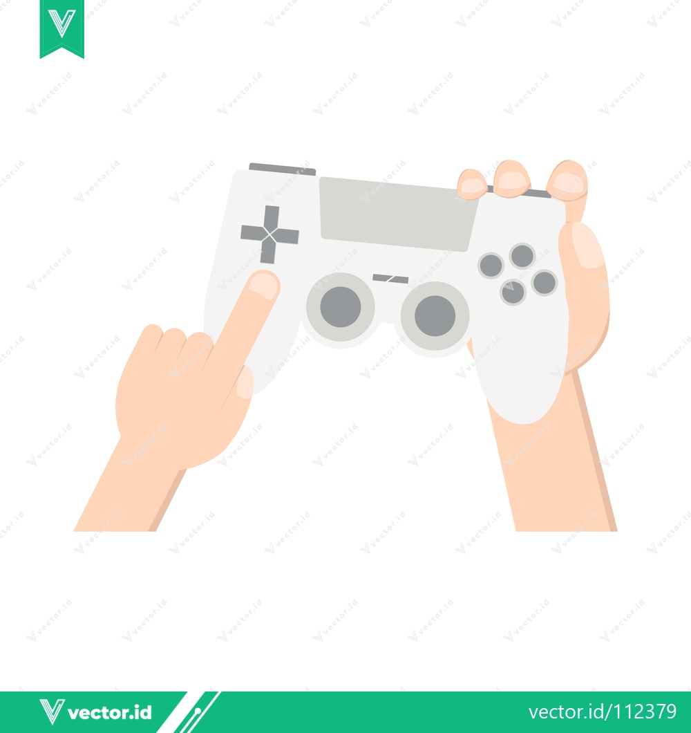 Premium Vector dari Hands holding a white video game controller ready to play
