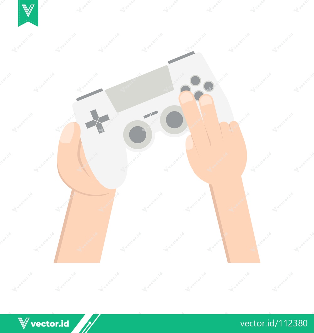 Premium Vector of Hands holding a white video game controller playing games