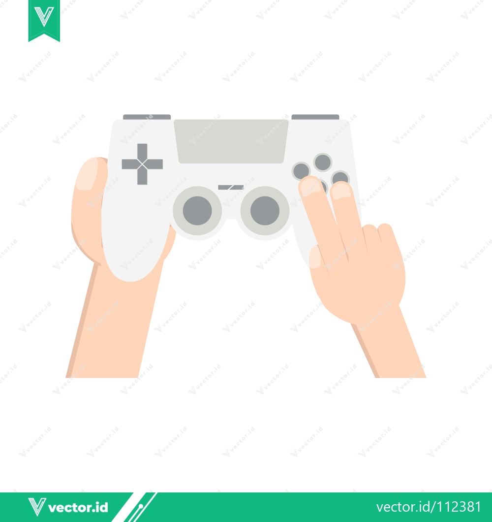 Premium Vector dari Hands holding a white video game controller ready to play