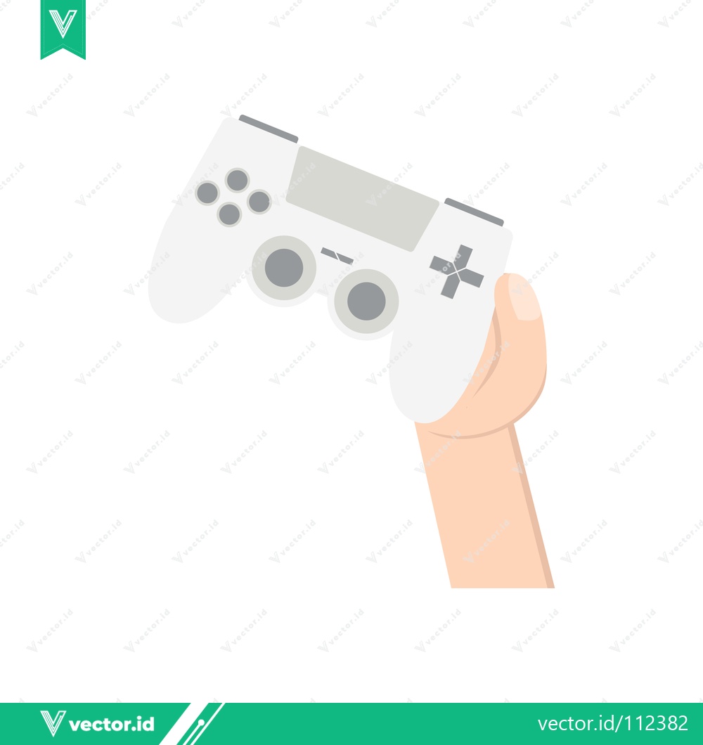 Premium Vector of Hand Holding White Video Game Controller for Gaming