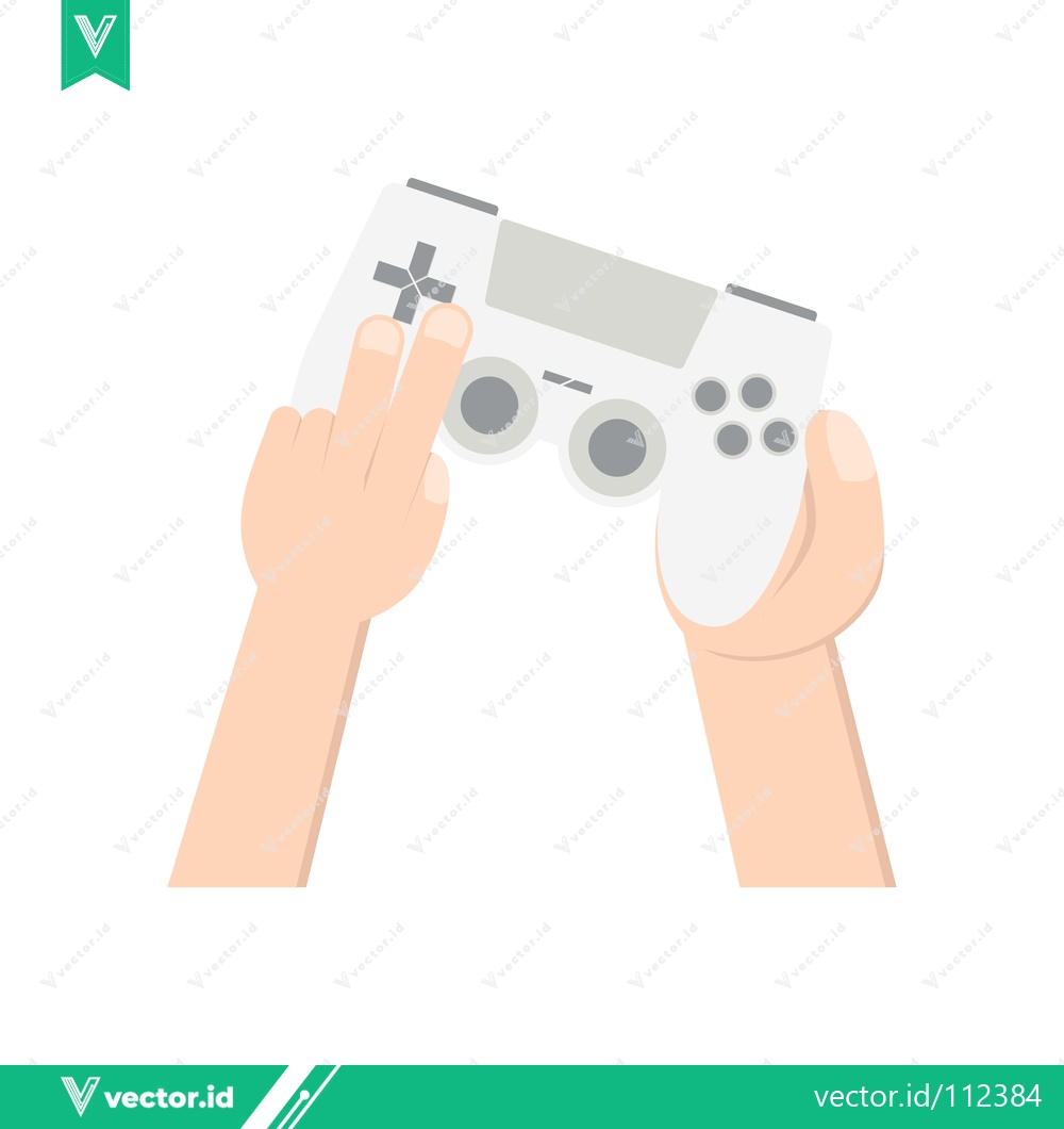 Premium Vector of Hands holding a white video game controller ready to play