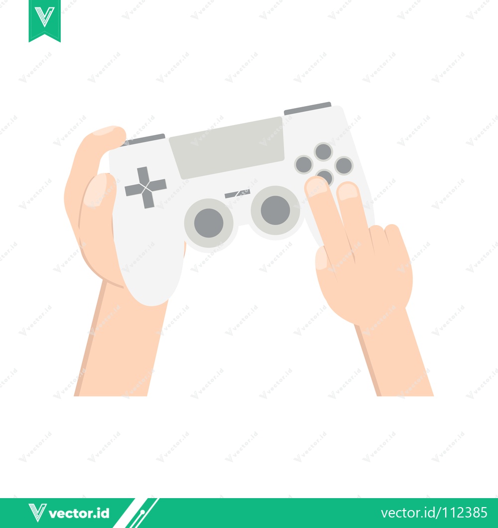 Premium Vector dari Hands holding a white video game controller ready to play