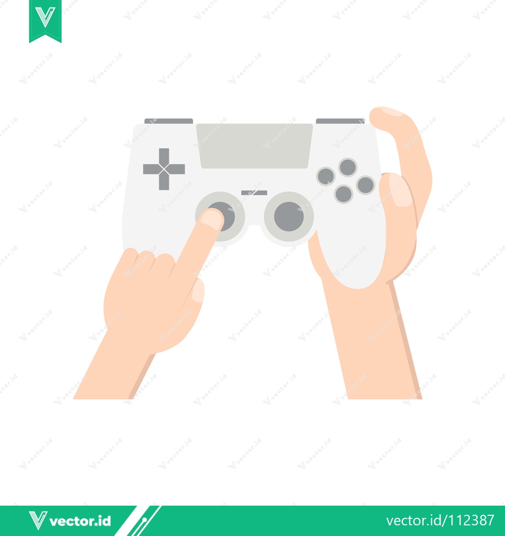 Premium Vector of Hands holding a video game controller playing a game