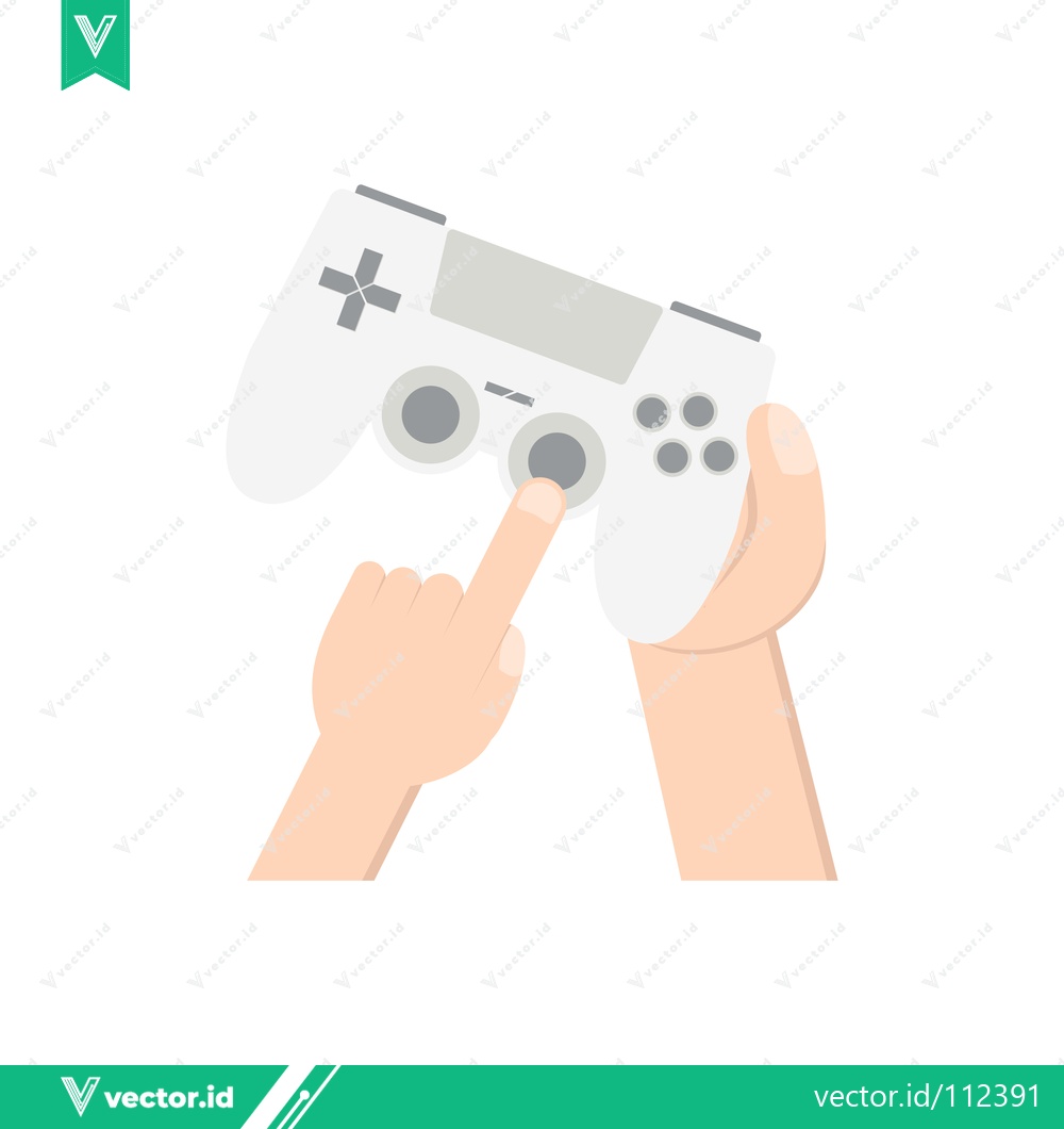 Premium Vector of Hands holding a video game controller playing a game