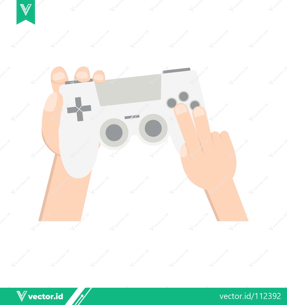 Premium Vector dari Close-up of hands holding a video game controller ready to play