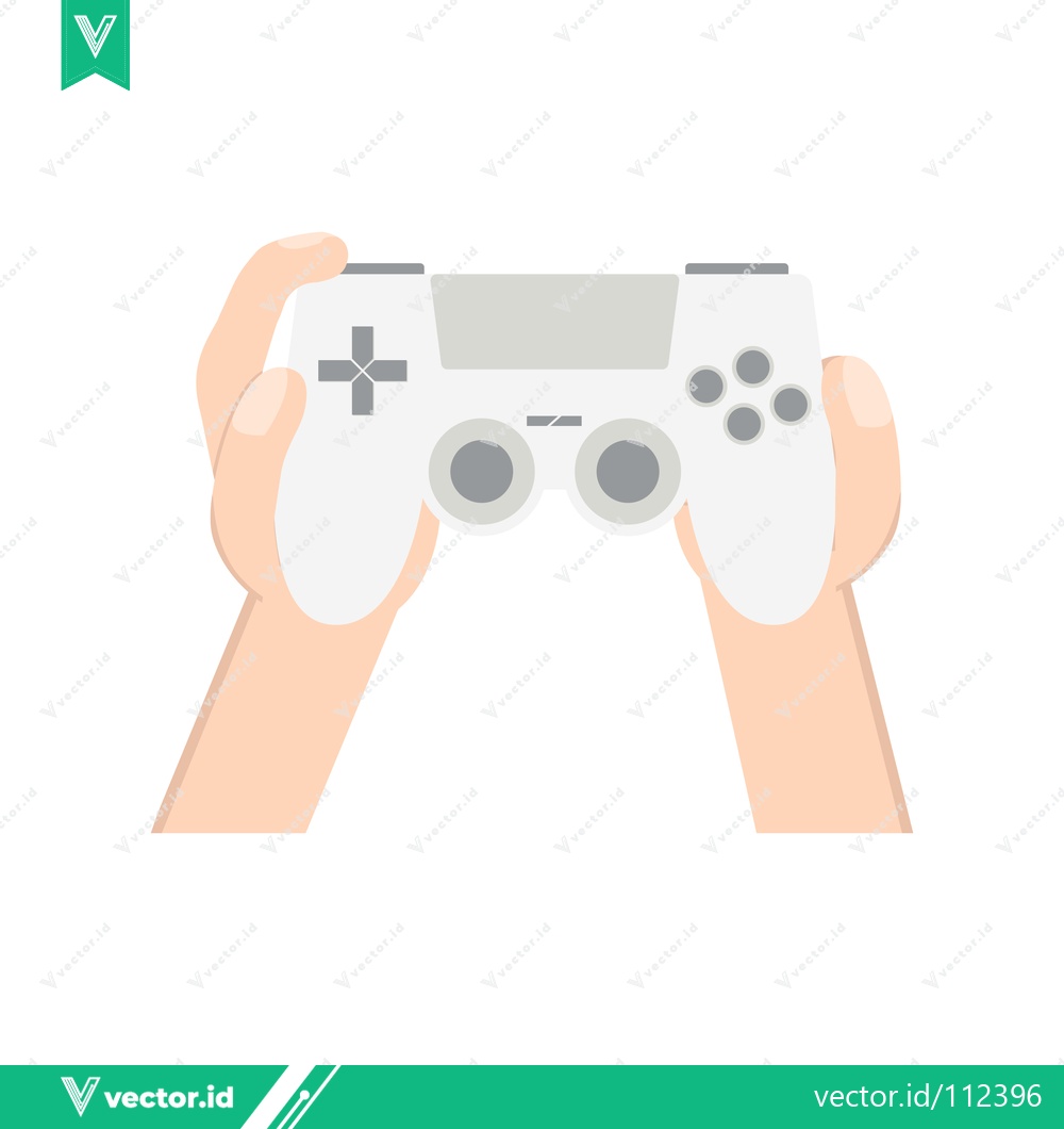Premium Vector dari Hands holding a white video game controller ready to play