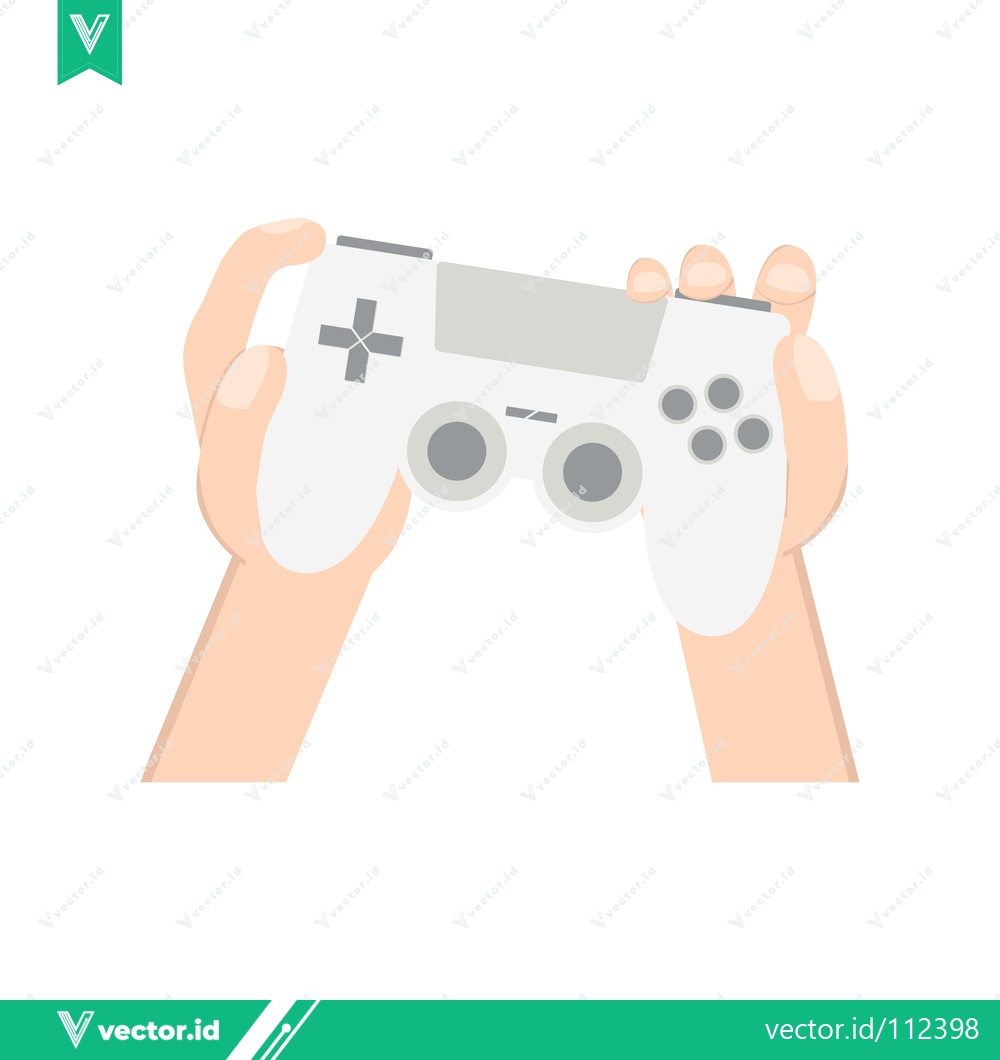 Premium Vector dari Hands Holding a White Video Game Controller for Gaming