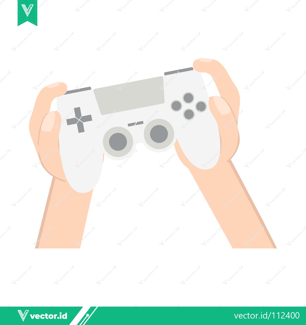 Premium Vector of Hands holding a white video game controller ready to play