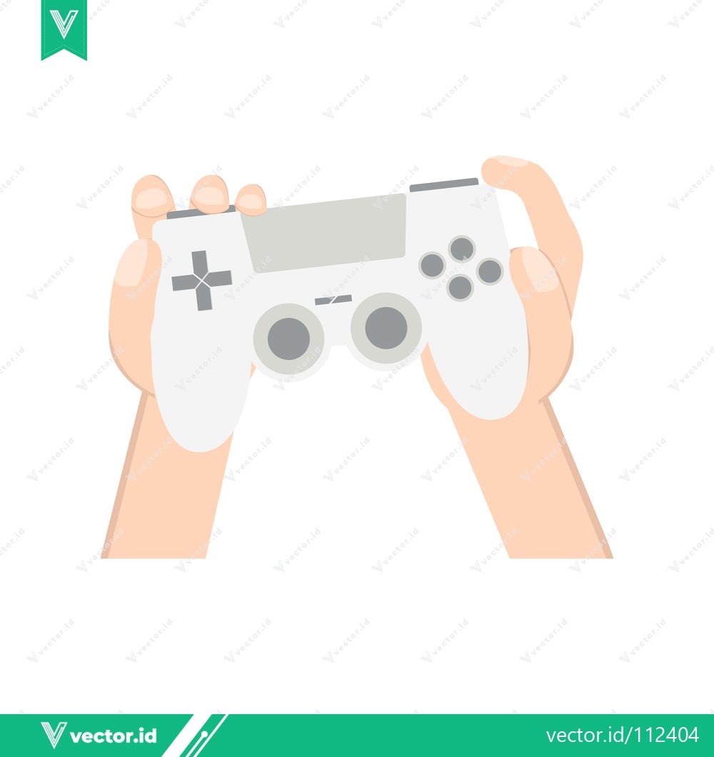 Premium Vector dari Hands holding a white video game controller ready to play