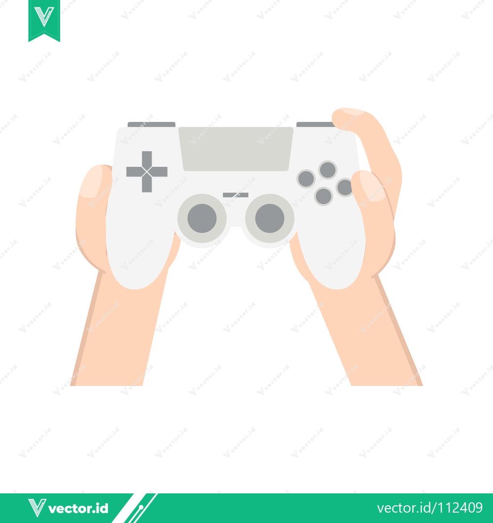 Premium Vector dari Hands Holding a White Video Game Controller for Gaming