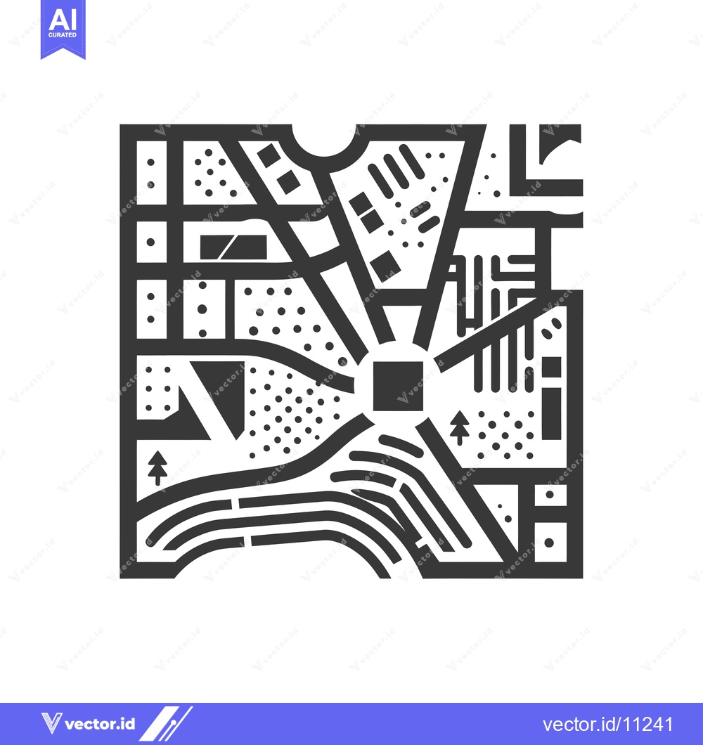 Premium Vector of Abstract Geometric Cityscape Map
