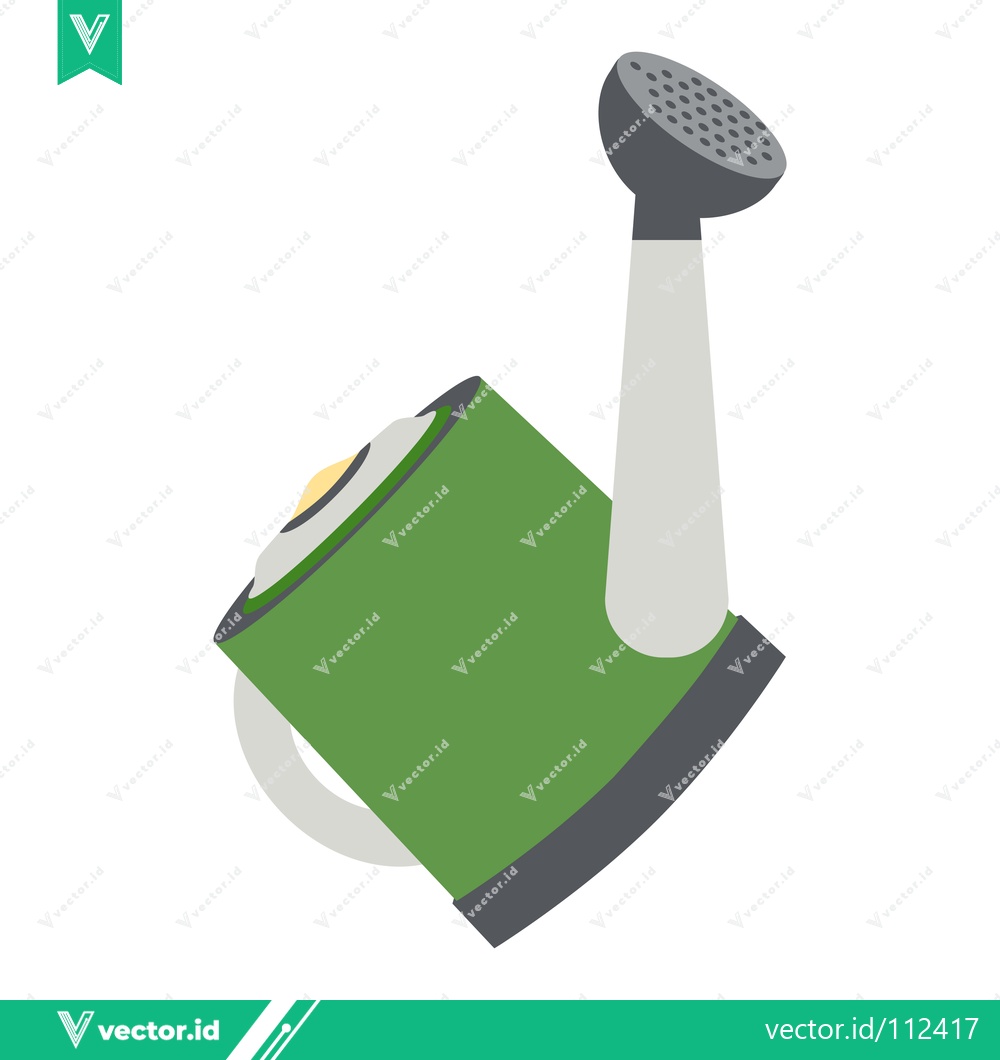 Premium Vector of Green Watering Can with Sprinkler Head for Gardening
