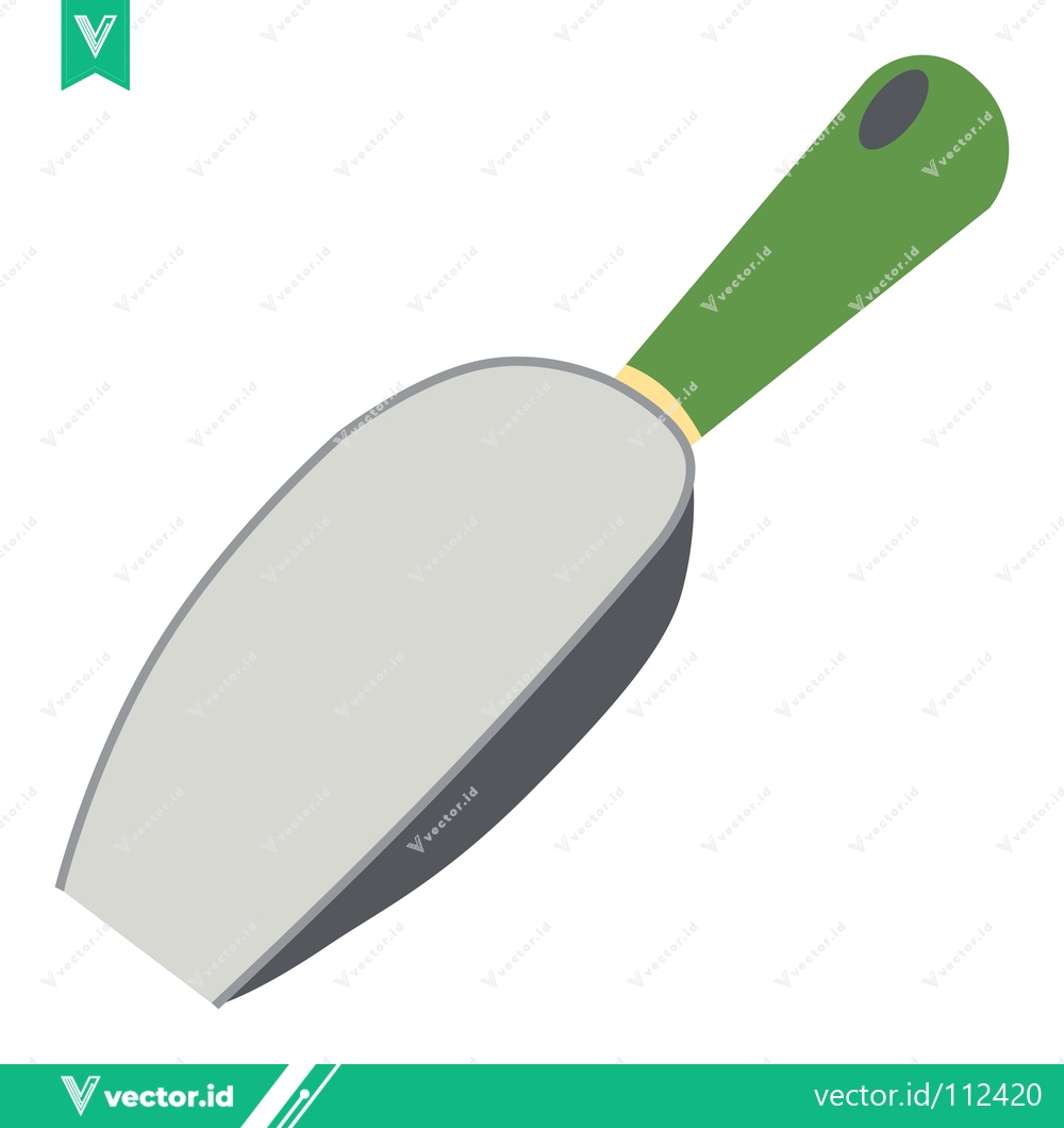 Premium Vector dari Illustration of a Metal Scoop with a Green Handle