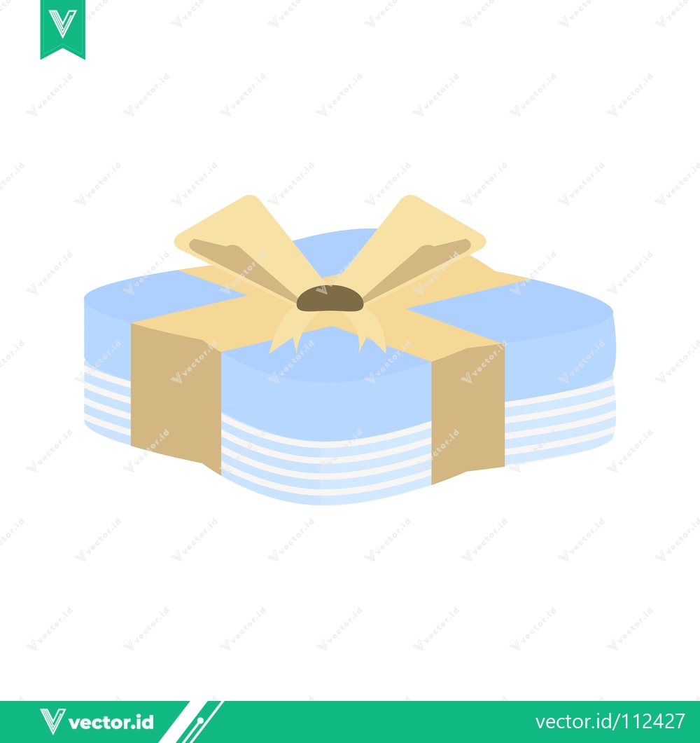 Premium Vector dari A Light Blue Gift Box with a Yellow Ribbon