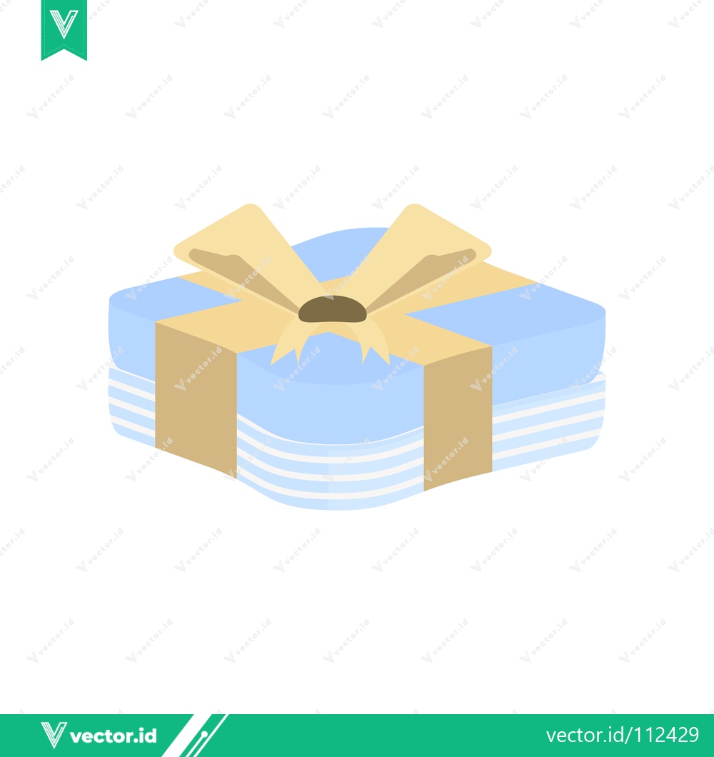 Premium Vector dari Light Blue Gift Box with Yellow Ribbon and Bow