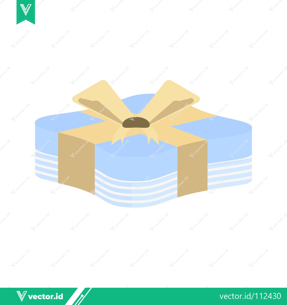 Premium Vector dari Light Blue Gift Box with Yellow Ribbon and Bow