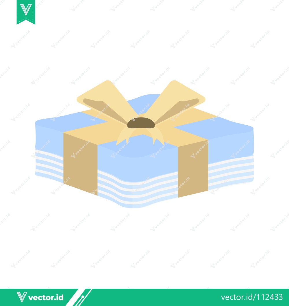 Premium Vector dari A beautifully wrapped gift box with a golden ribbon