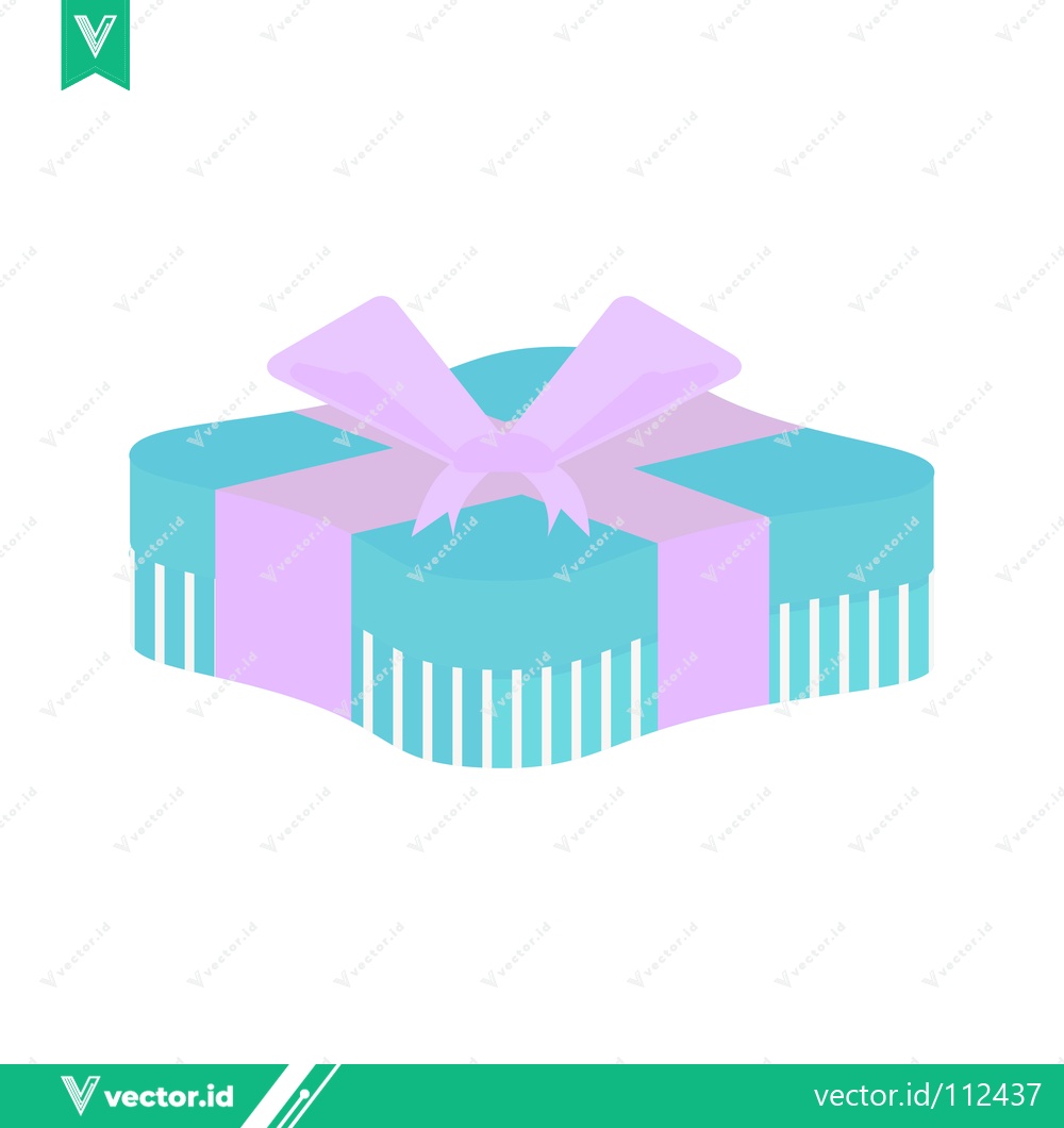 Premium Vector dari Turquoise Gift Box with Pink Ribbon and Bow