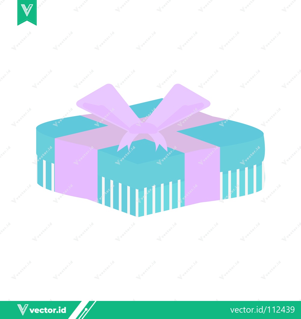 Premium Vector dari Turquoise Gift Box with Pink Ribbon and Bow