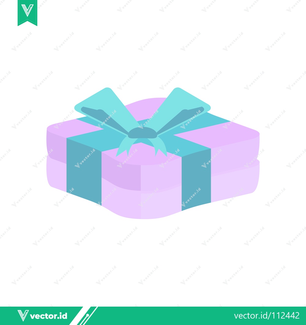 Premium Vector dari A beautifully wrapped gift box with a teal ribbon