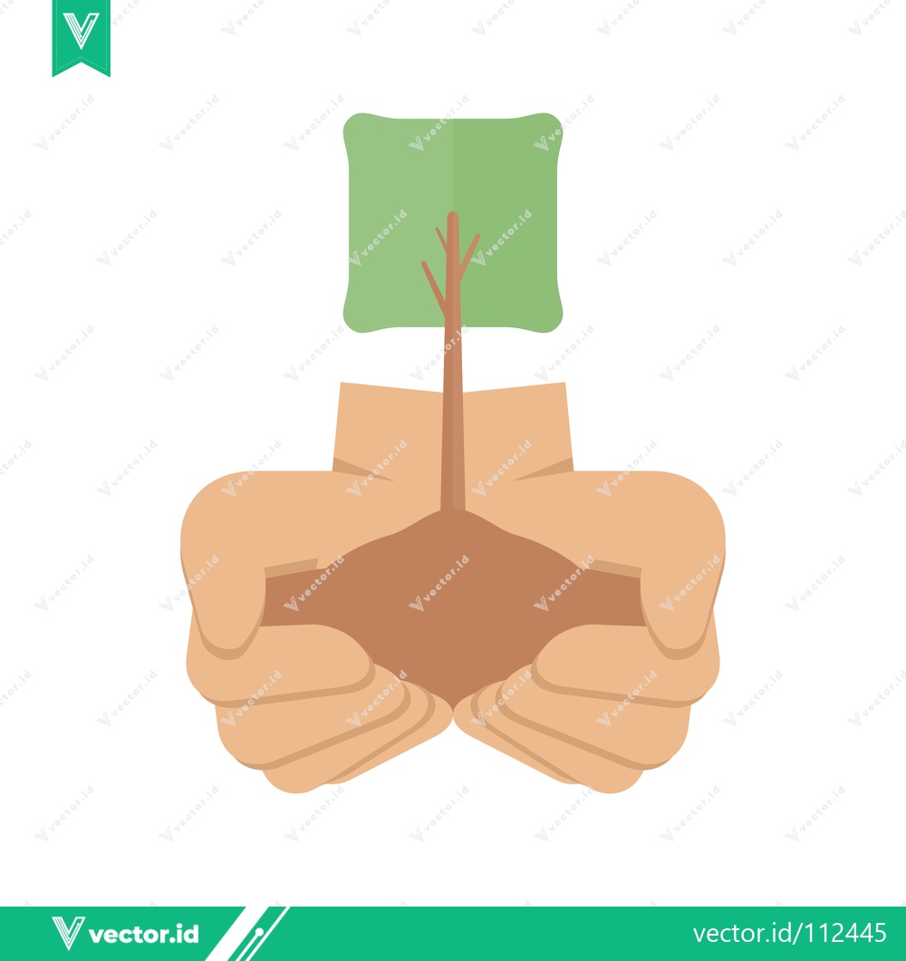 Premium Vector dari Hands Holding a Sapling with Green Leaves