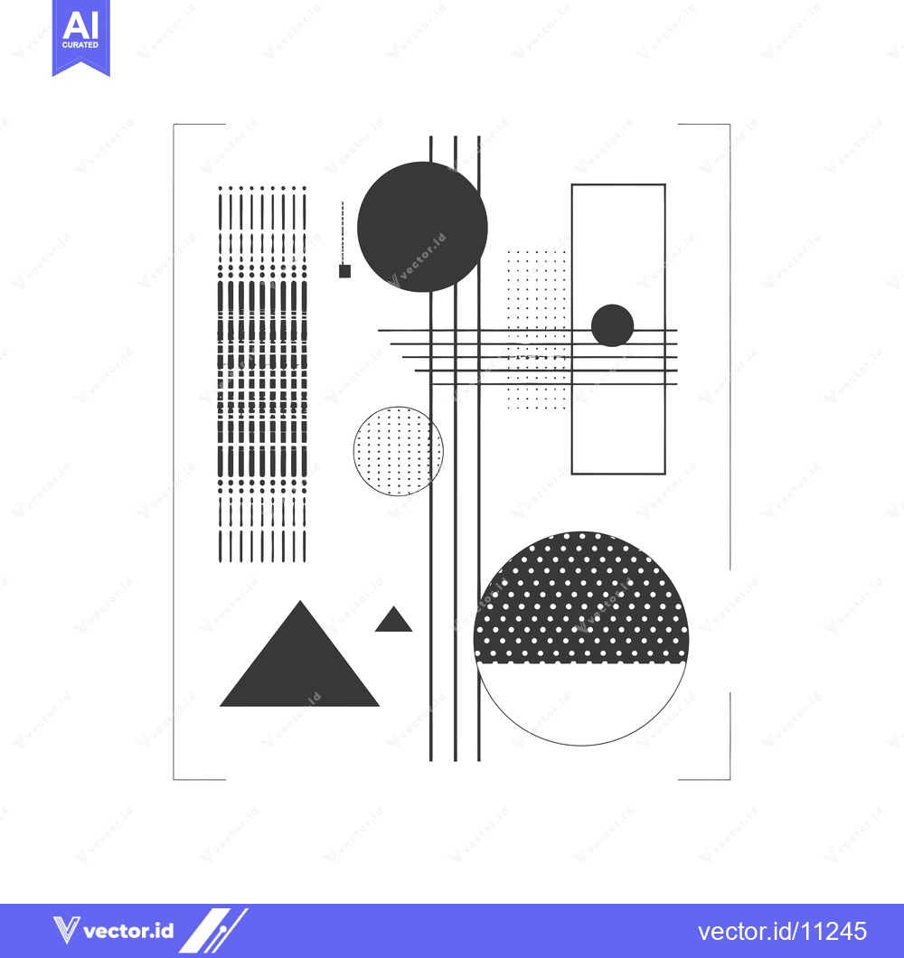 Premium Vector of Abstract Geometric Composition with Black and White Shapes