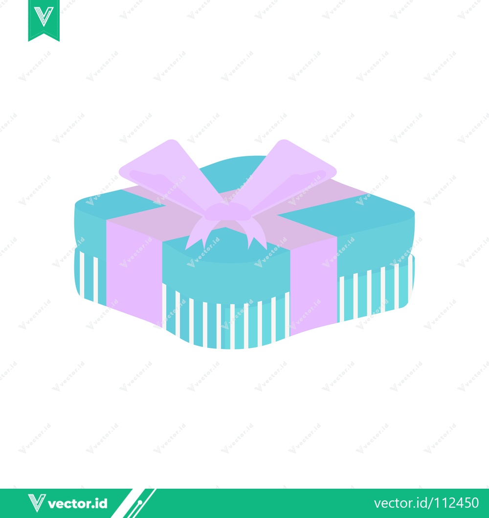 Premium Vector dari Turquoise Gift Box with Pink Ribbon and Bow