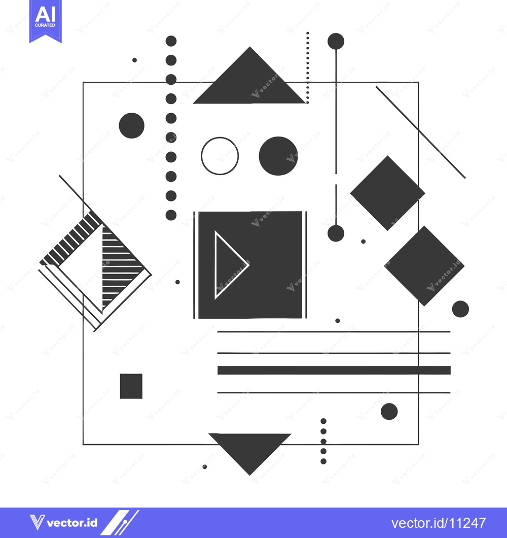 Premium Vector dari Abstract Geometric Composition with Black and White Shapes