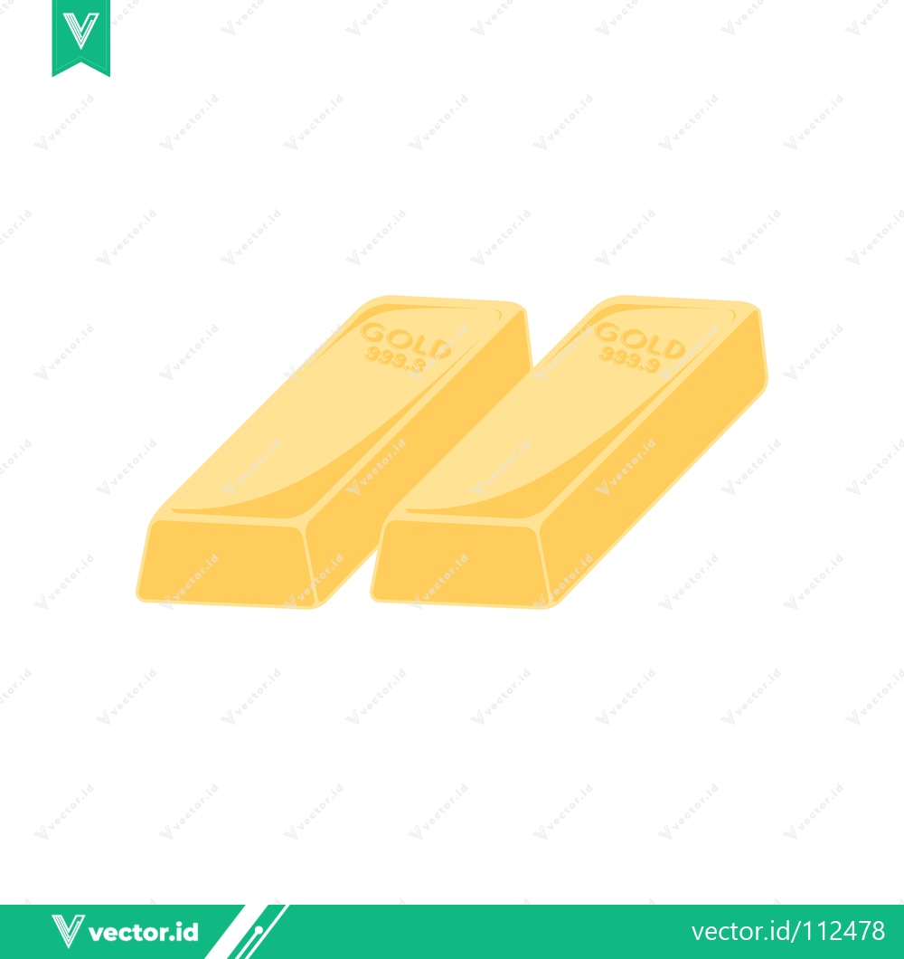 Premium Vector of Two shiny gold bars isolated on a white background
