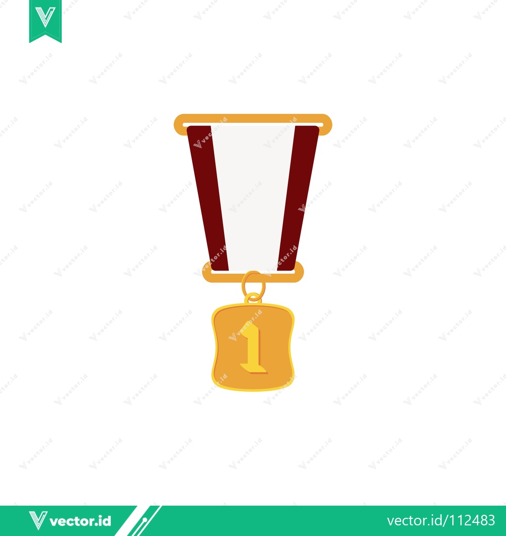 Premium Vector of Gold Medal for First Place Winner
