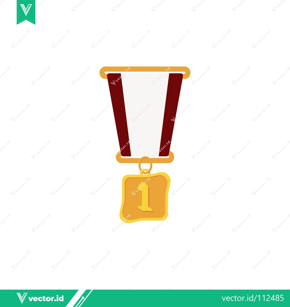 Premium Vector of Gold Medal for First Place Winner