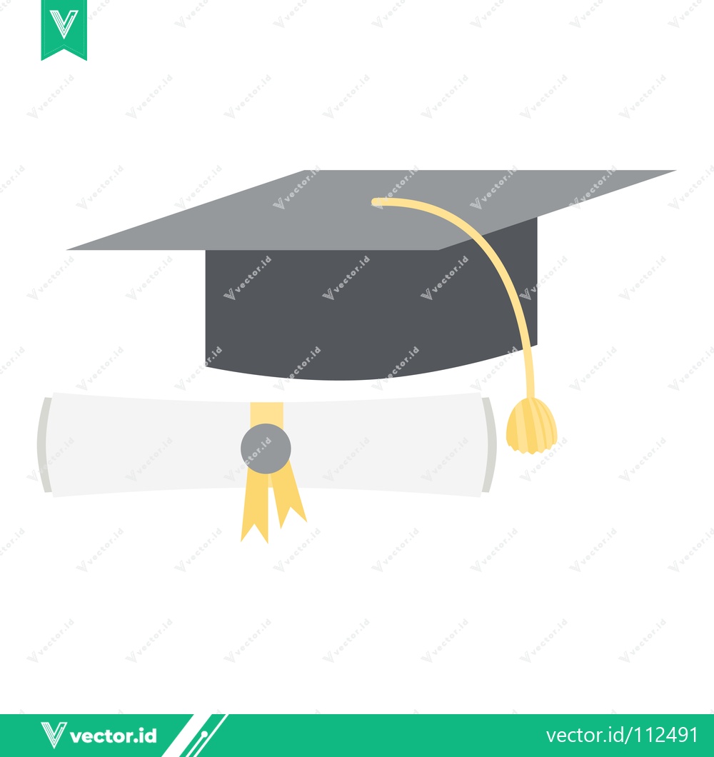 Premium Vector dari Graduation Cap and Diploma Scroll Icon