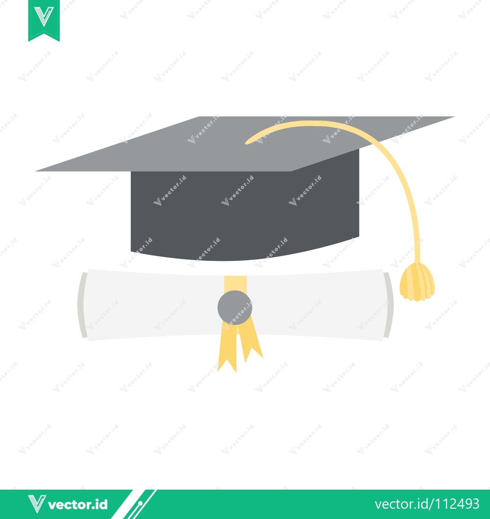 Premium Vector dari Graduation Cap and Diploma Icon Vector Illustration