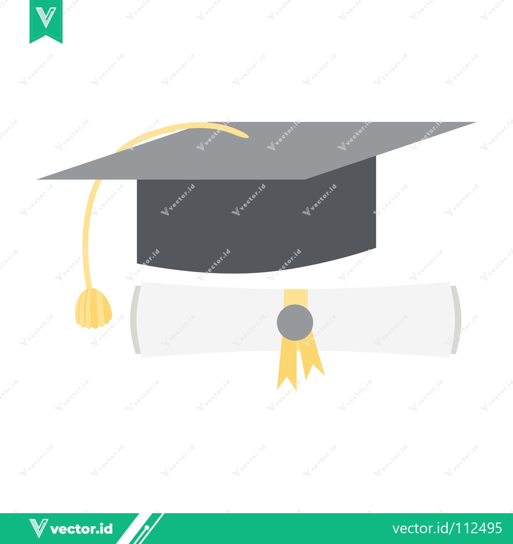 Premium Vector dari Graduation Cap and Diploma Icon