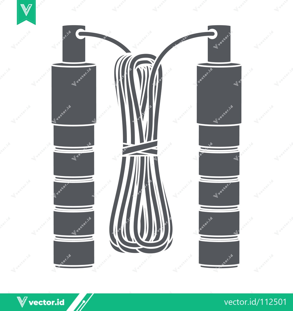 Premium Vector dari Jump Rope Icon Silhouette for Fitness and Exercise