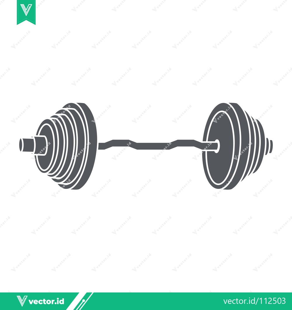 Premium Vector dari Curved Barbell Weightlifting Equipment Silhouette Icon